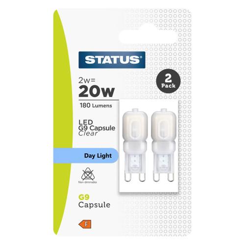 2pk G9 2W LED Daylight Bulbs