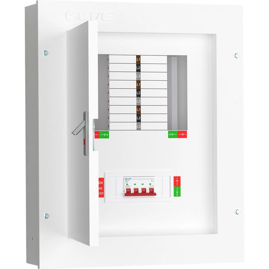 Live TPN06-125 6 Way Distribution Board – 3 Phase TP&N 125A Incomer