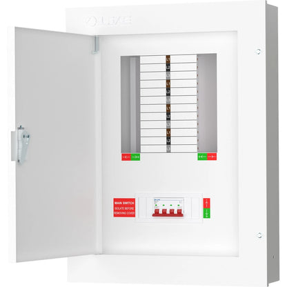 Live TPN08-125 8 Way Distribution Board – 3 Phase TP&N 125A Incomer