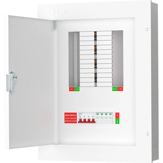 Live TPN08-125S 8 Way Distribution Board with SPD – 3 Phase TP&N 125A