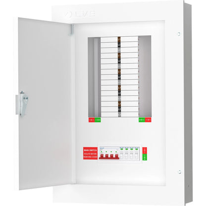 Live TPN10-125S 10 Way Distribution Board with SPD – 3 Phase TP&N 125A