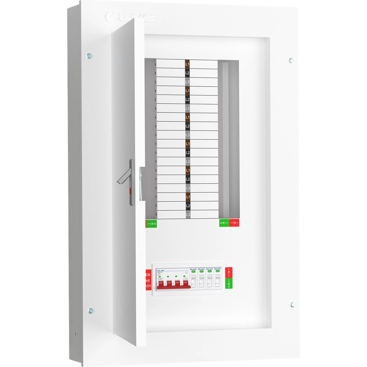 Live TPN12-125S 12 Way Distribution Board with SPD – 3 Phase TP&N 125A