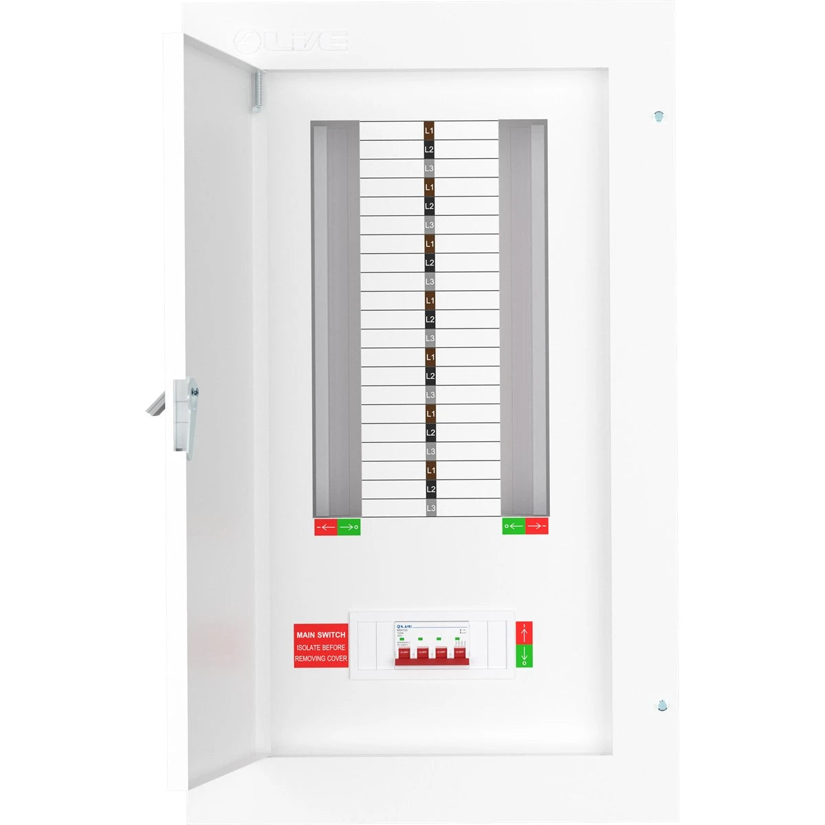 Live TPN14-125 14 Way Distribution Board – 3 Phase TP&N 125A Incomer
