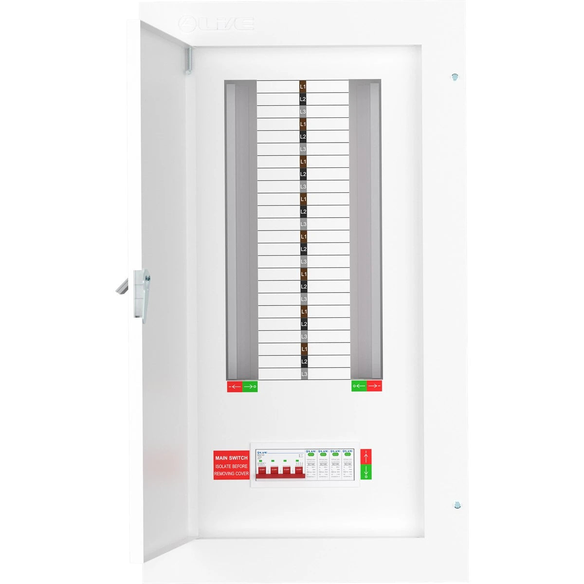 Live TPN16-125S 16 Way Distribution Board with SPD – 3 Phase TP&N 125A
