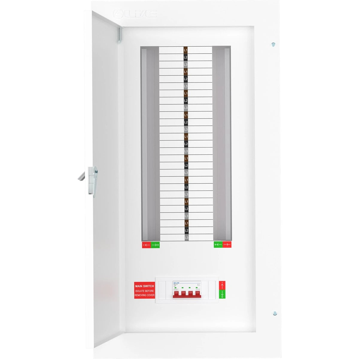 Live TPN18-125 18 Way Three Phase TP&N 125A Distribution Board