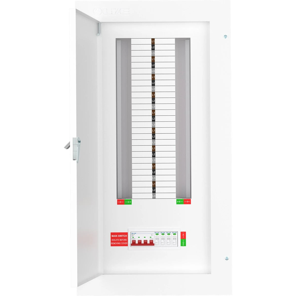 Live TPN18-125S 18 Way TP&N 125A Distribution Board with SPD