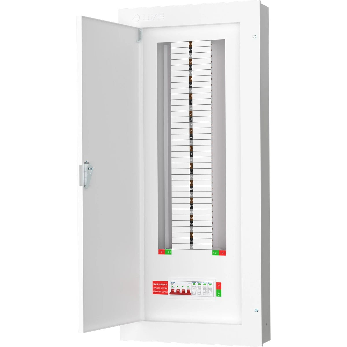 Live TPN24-125S 24 Way TP&N 125A Distribution Board with SPD