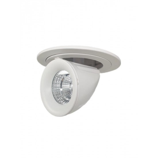 10W Dimmable Form Tilt Recessed Indoor Ceiling Gimbal Down Light – White Finish