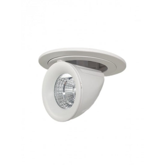 10W Dimmable Form Tilt Recessed Indoor Ceiling Gimbal Down Light – White Finish