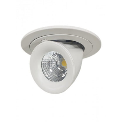 10W Dimmable Form Tilt Recessed Indoor Ceiling Gimbal Down Light – White Finish