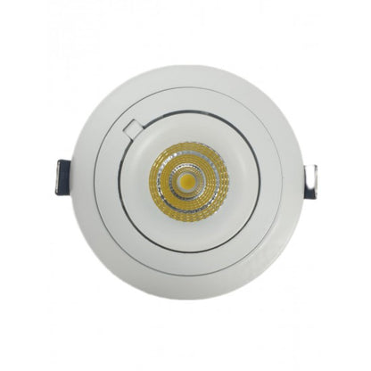 10W Dimmable Form Tilt Recessed Indoor Ceiling Gimbal Down Light – White Finish