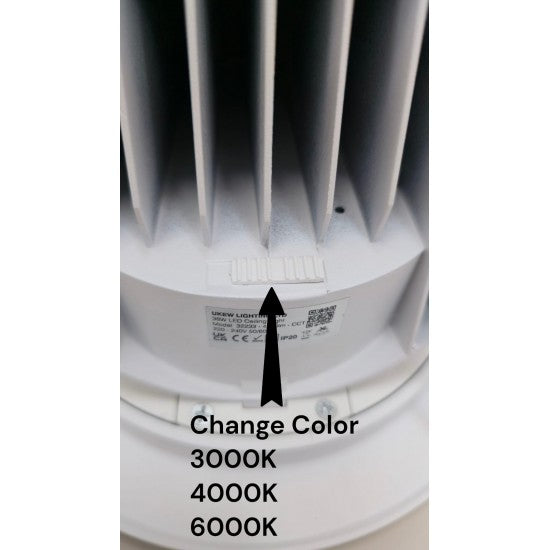 38W LED Tilt Recessed Ceiling Light – Adjustable CCT Indoor Retail Display Downlight with Angled Beam & Switchable Color Temperature