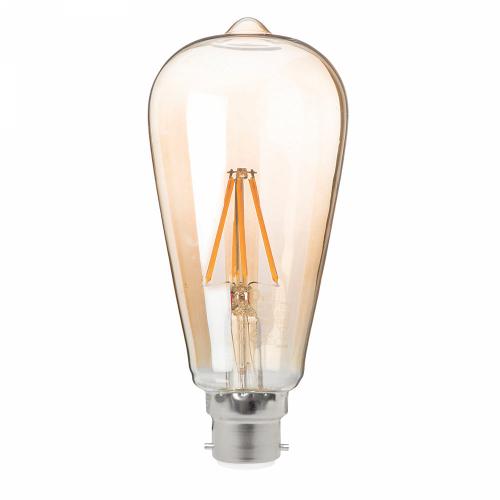 Vintage ST64 BC LED Filament Bulb – Antique Gold Finish