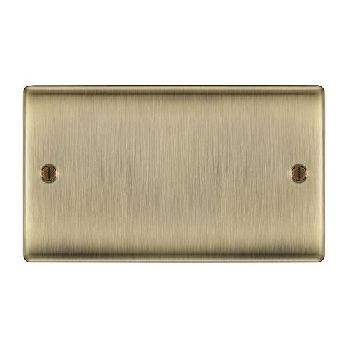2 Gang Blank Plate Antique Brass – Elegant Dual Outlet Cover