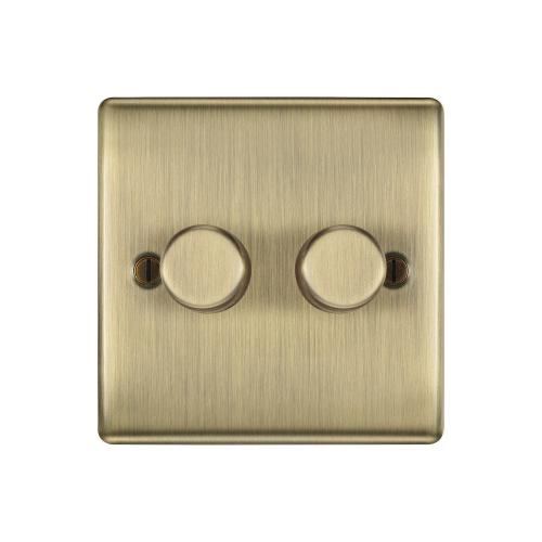 2 Gang 2 Way Dimmer Switch Antique Brass – Dual Elegant Lighting Control