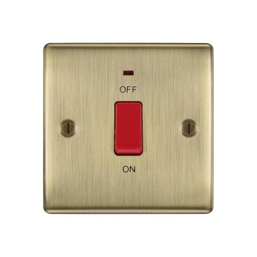 45A Double Pole Switch with LED Indicator Antique Brass – Heavy Duty Power Control