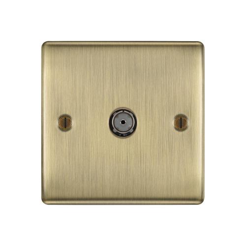1 Gang Coaxial Socket Antique Brass – Elegant TV Signal Outlet