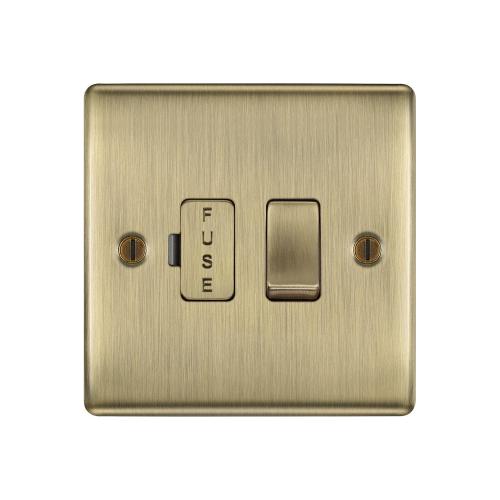 13A Switched Fused Spur Antique Brass – Safe Appliance Control