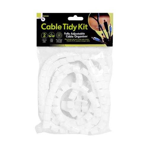 Cable Tidy Kit White – 2m Cable Management Solution