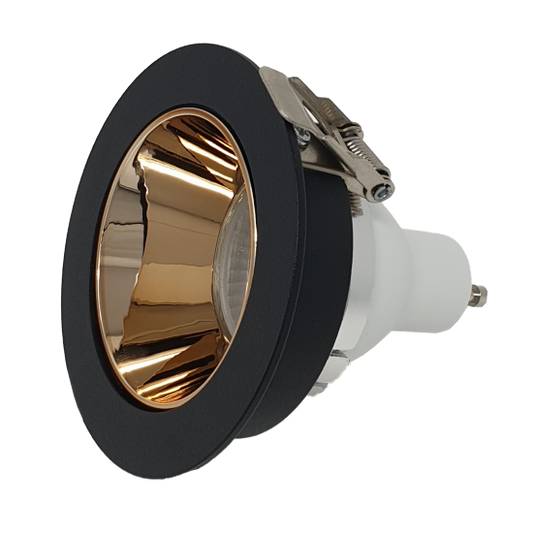 Ceiling Reflector Recessed Fix Downlight Rose Gold Black or White Black Chrome