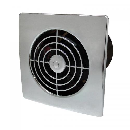 Stylish 4 Inch Lo-Profile Chrome Extractor Fan with Timer