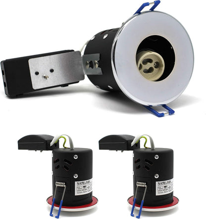 Fire Rated GU10 Downlight IP20 - Chrome Finish (Pack of 2)