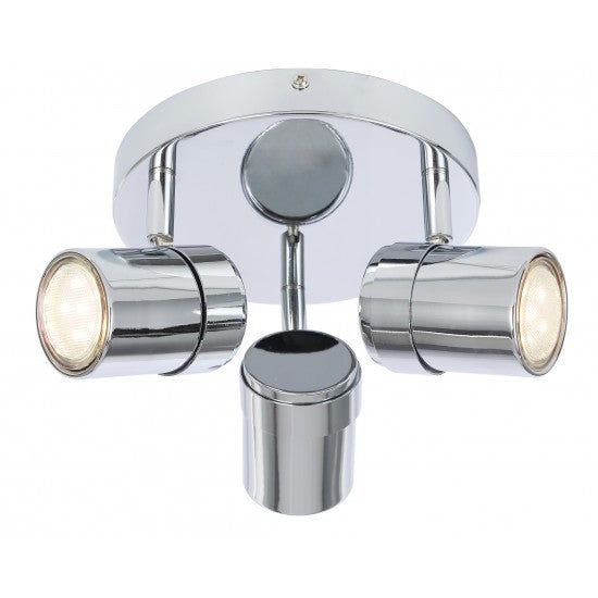 Contemporary 3 Way Chrome Round GU10 Ceiling Spotlight Light by UKEW®