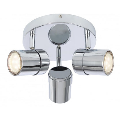 Contemporary 3 Way Chrome Round GU10 Ceiling Spotlight Light by UKEW®