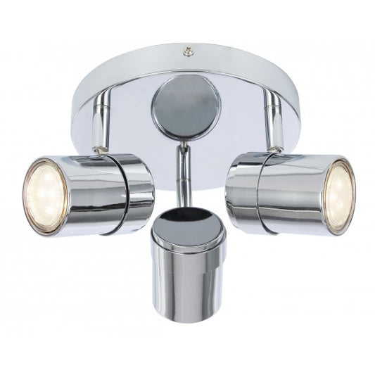 Contemporary 3 Way Chrome Round GU10 Ceiling Spotlight Light by UKEW®