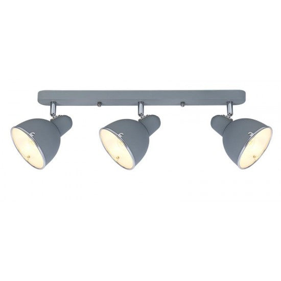 Contemporary Ceiling 3 Way Adjustable Grey Light Fitting