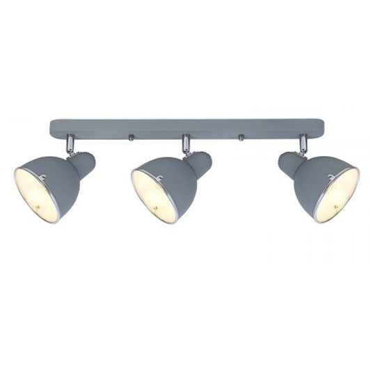 Contemporary Ceiling 3 Way Adjustable Grey Light Fitting