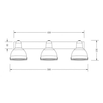 Contemporary Ceiling 3 Way Adjustable Grey Light Fitting
