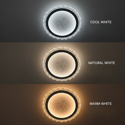 CRYSTAL FOREST LED Ceiling Light - Decorative Round Ceiling Light with 3 Colour CCT