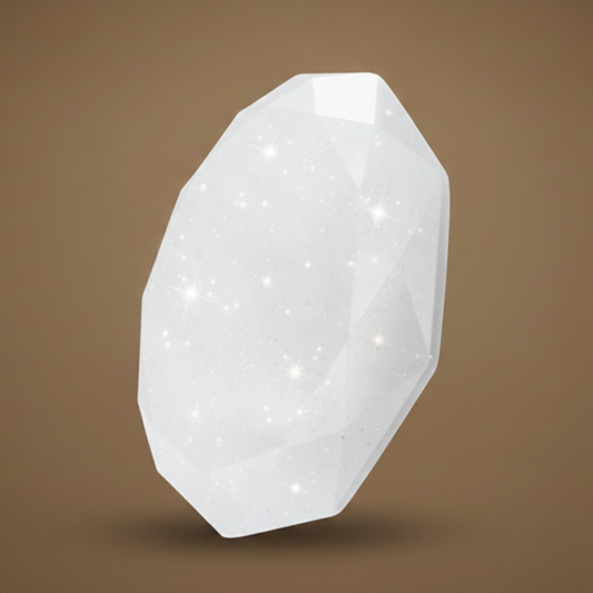 Crystal Prism LED Ceiling Light – Modern Geometric Flush Mount | 3 Colour CCT