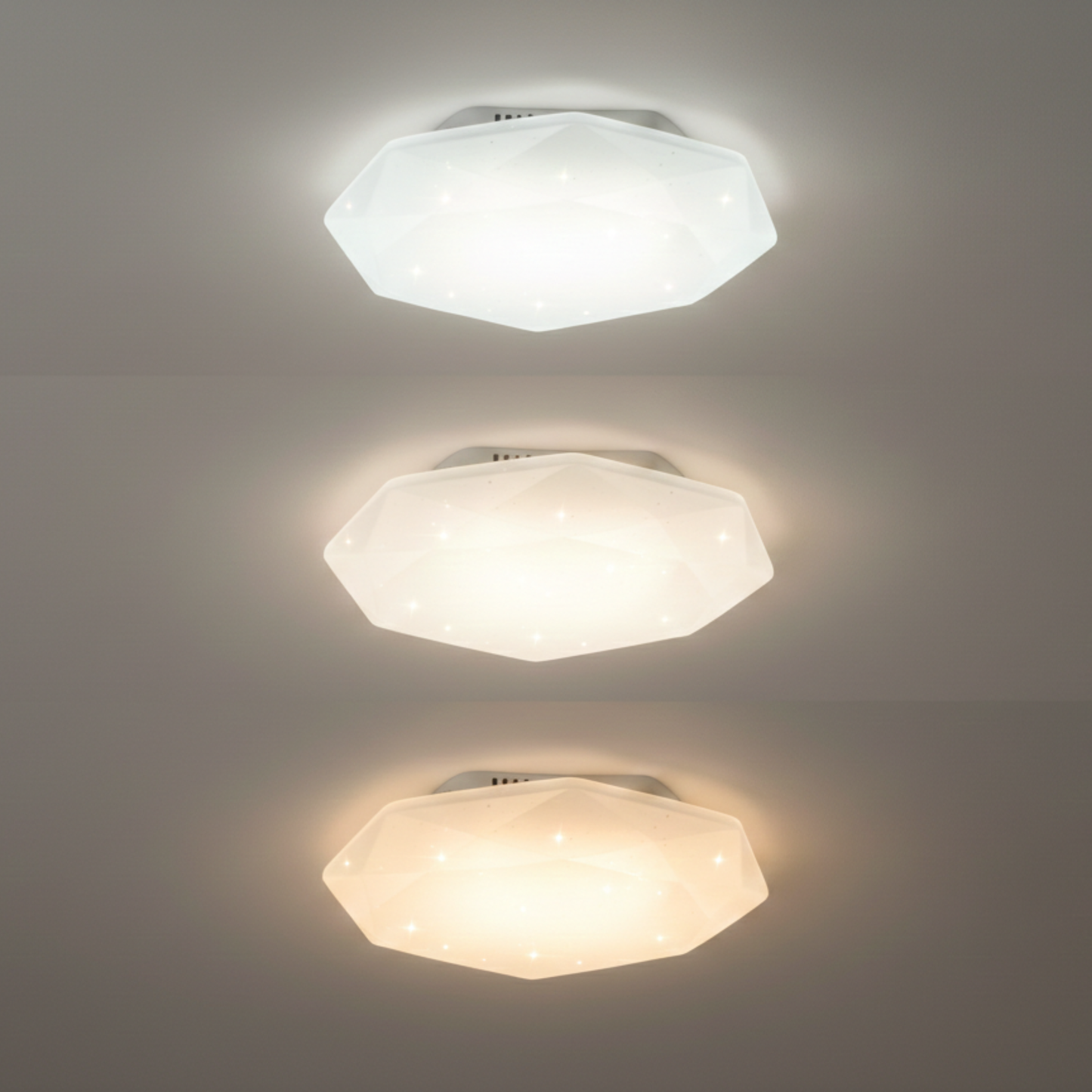 Crystal Prism LED Ceiling Light - Modern Geometric Flush Mount | 3 Colour CCT