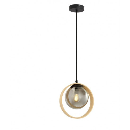 Decorative Ceiling Smoked Glass Globe Round Pendant Light