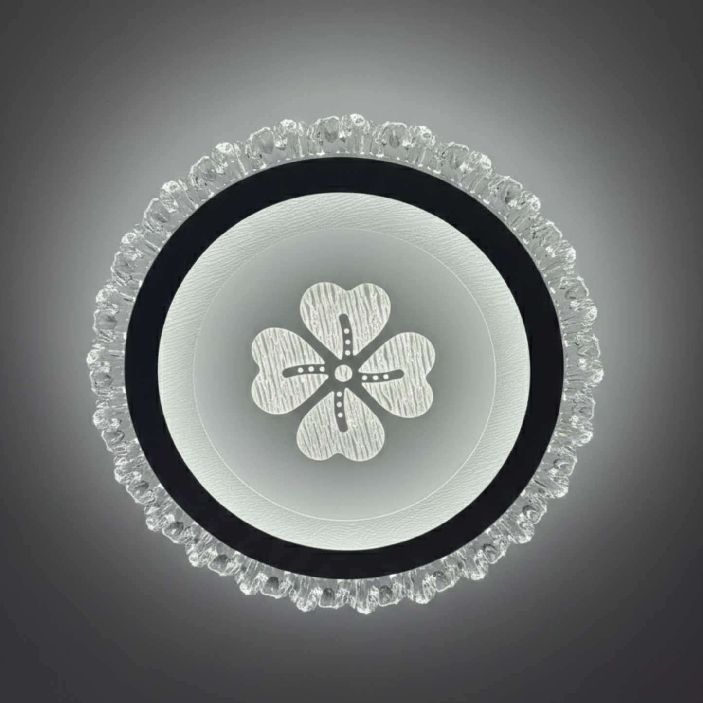 CLOVER CRYSTAL LED Ceiling Light - Decorative Round Ceiling Light with 3 Colour CCT
