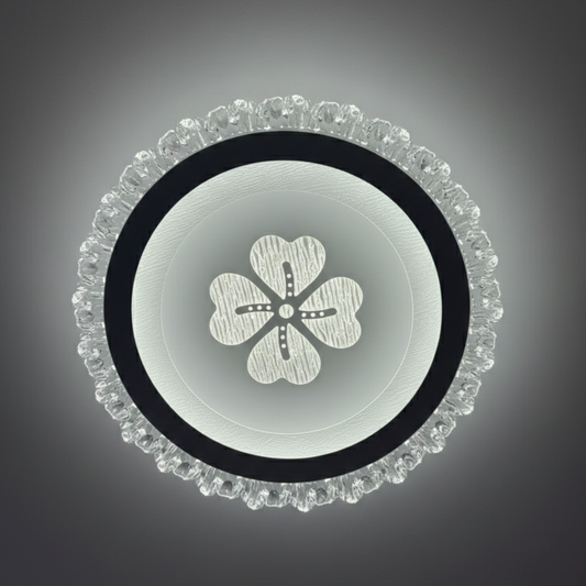 CLOVER CRYSTAL LED Ceiling Light – Decorative Round Ceiling Light with 3 Colour CCT