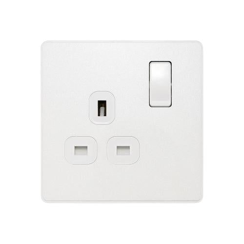 Sleek Pearl White Switched Socket for Modern Interiors