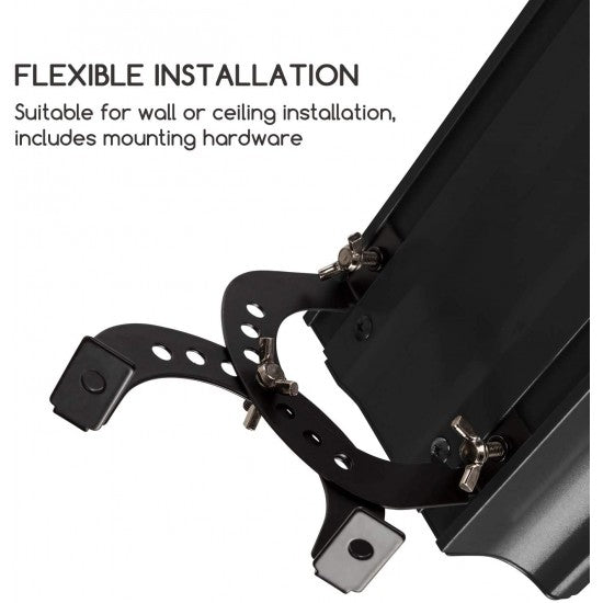 Infrared Wall or Ceiling Radiant Heater – 1800W / 2400W, IP44, Remote Control, Black Finish