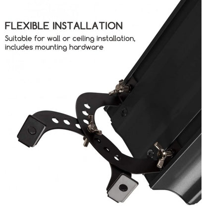 Infrared Wall or Ceiling Radiant Heater – 1800W / 2400W, IP44, Remote Control, Black Finish