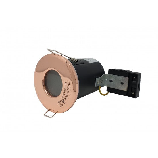 IP65 Bathroom Fire Rated GU10 Recessed Downlight Spotlight - Rose Gold