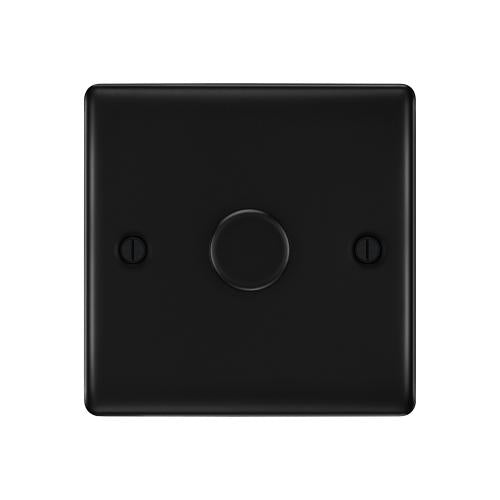 1 Gang 2 Way Dimmer Switch Matt Black – Smooth Modern Lighting Control