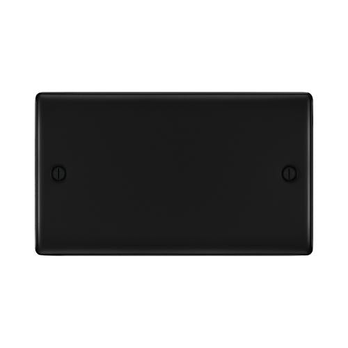 Double the Coverage: 2 Gang Blank Plate in Matt Black