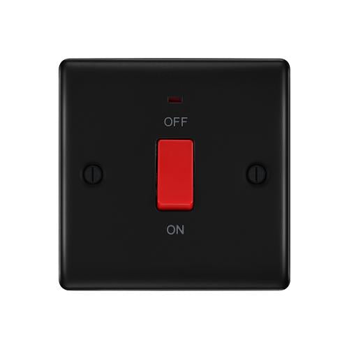 45A Double Pole Switch with LED Indicator Matt Black – Heavy Duty Safety Control