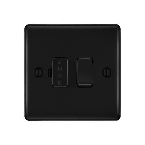 13A Switched Fused Spur Matt Black – Safe Modern Power Isolation
