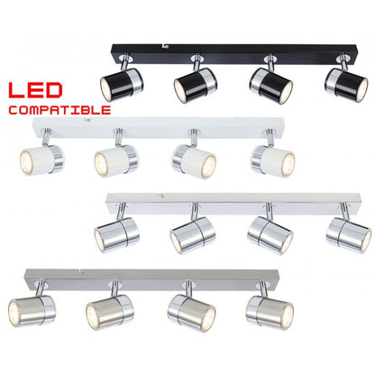 Modern Interior 4 Way GU10 Ceiling Straight Bar LED Spotlight Fitting
