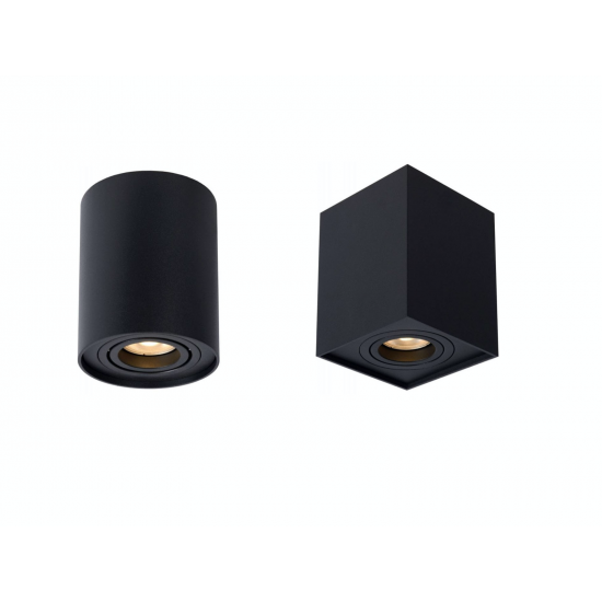 Modern Matt Black Aluminium GU10 Ceiling Surface Mount Tilt Downlight Spotlight