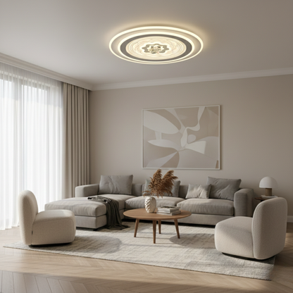 Round Crystal LED Flush Ceiling Light - Colour Changing (3-in-1)