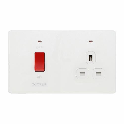 Control Your Cooker in Style – Pearl White Finish with Convenient Socket